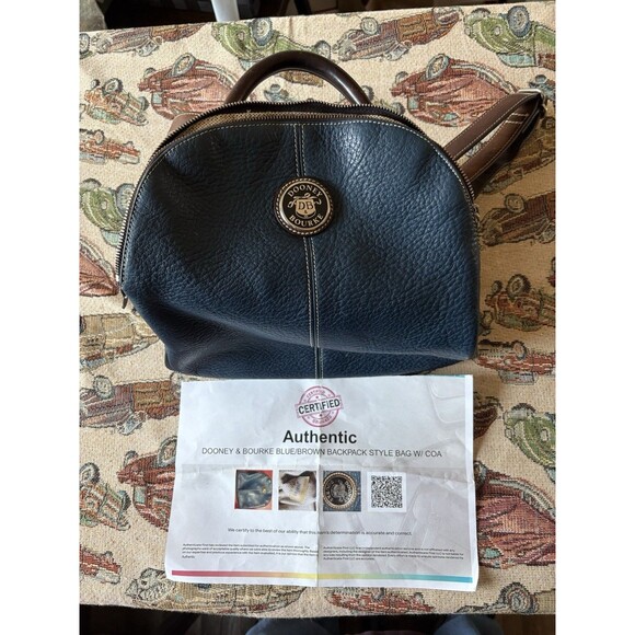 Dooney & Bourke Blue/BrownBackpack Style Bag W/COA  Sophisticated Style main image 9